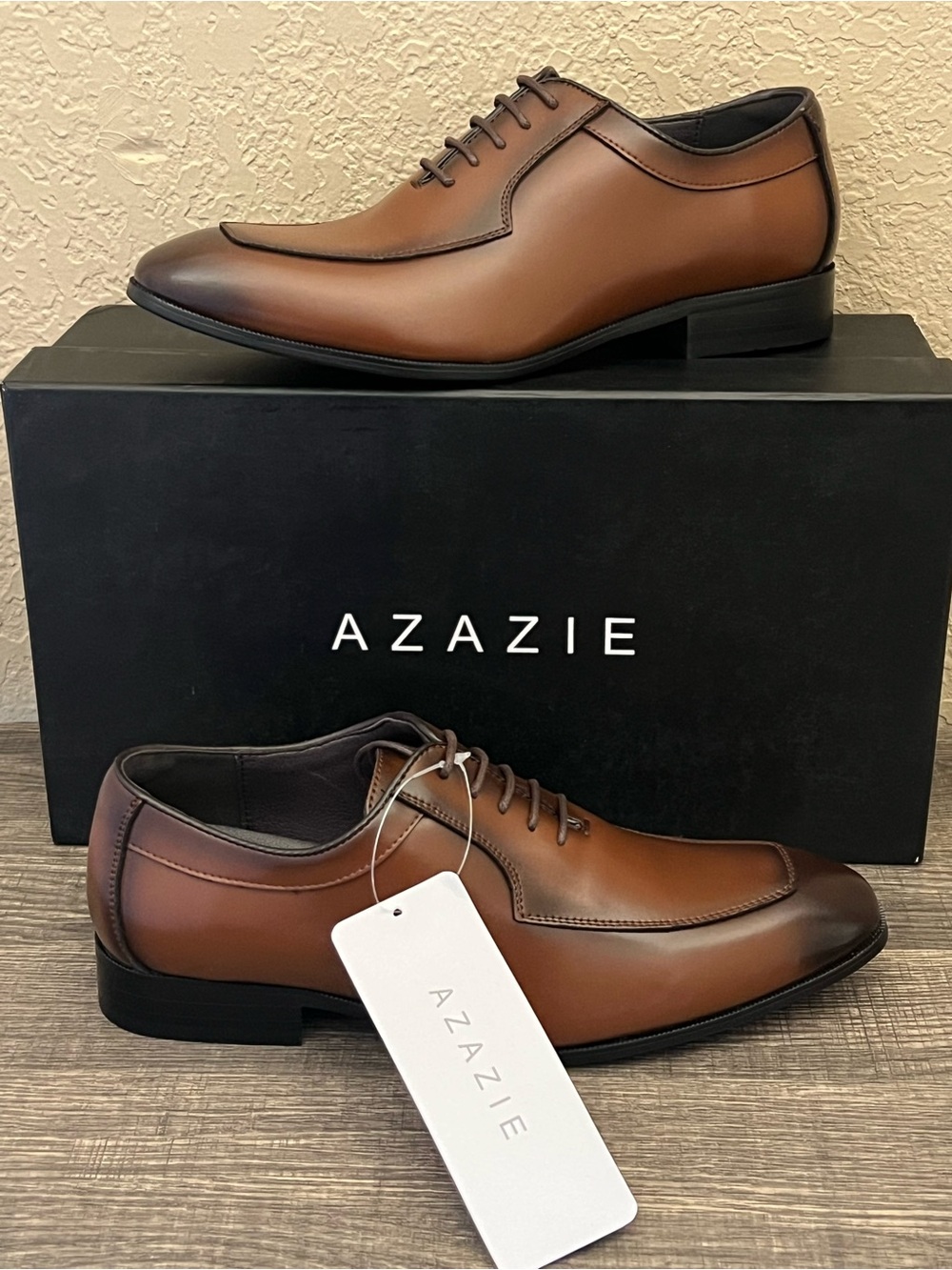 Azazie Men’s Classic Split Leather Men’s Dress Shoes  6.5